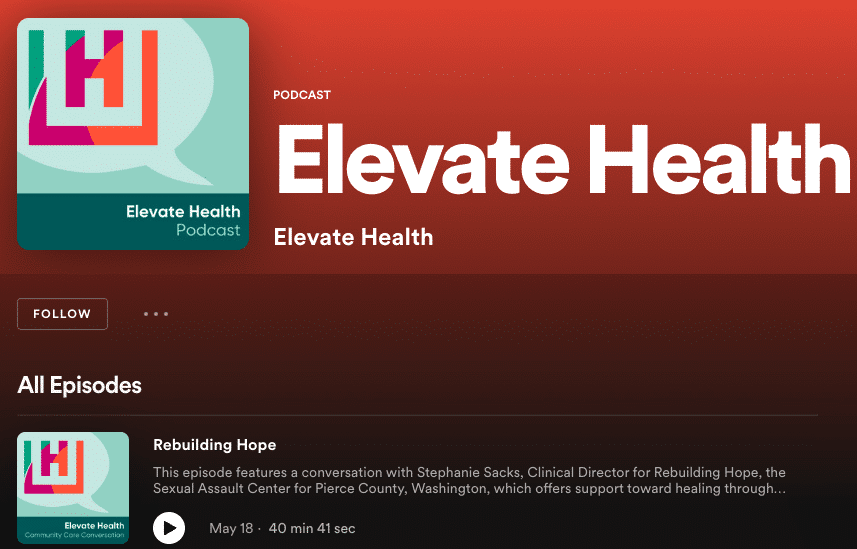 screenshot of elevate health podcast page on spotify