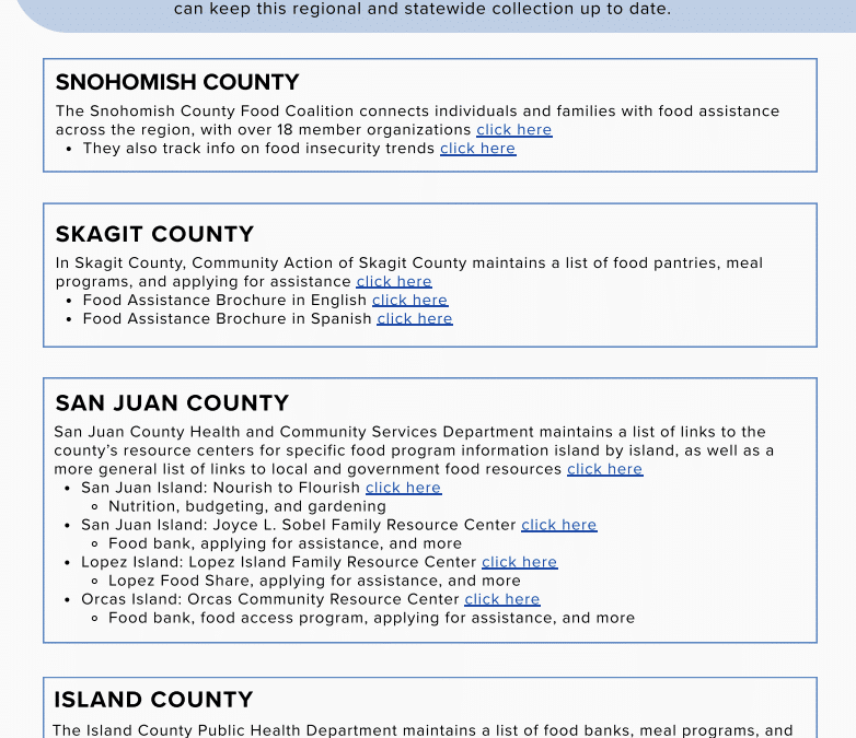 Food Resources in the North Sound