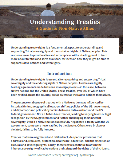 Understanding Treaties: A Guide for Non-Native Allies